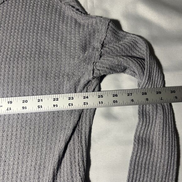 We The Free People Top North Shore Waffle Knit Thermal Tunic Size M Oversized - Picture 4 of 6